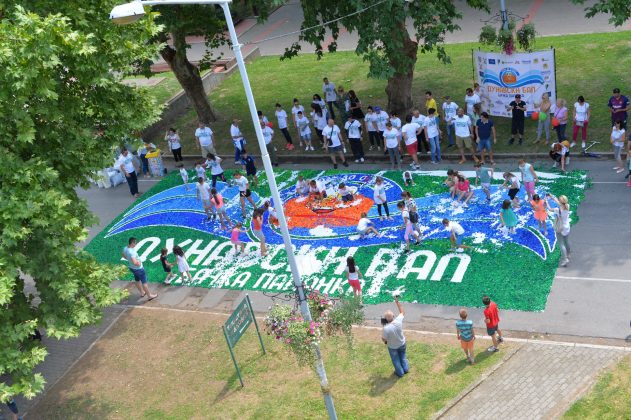 FOTO) Mozaik od plastičnih čepova u Bačkoj Palanci na festivalu "Dunavski bal" | NSU